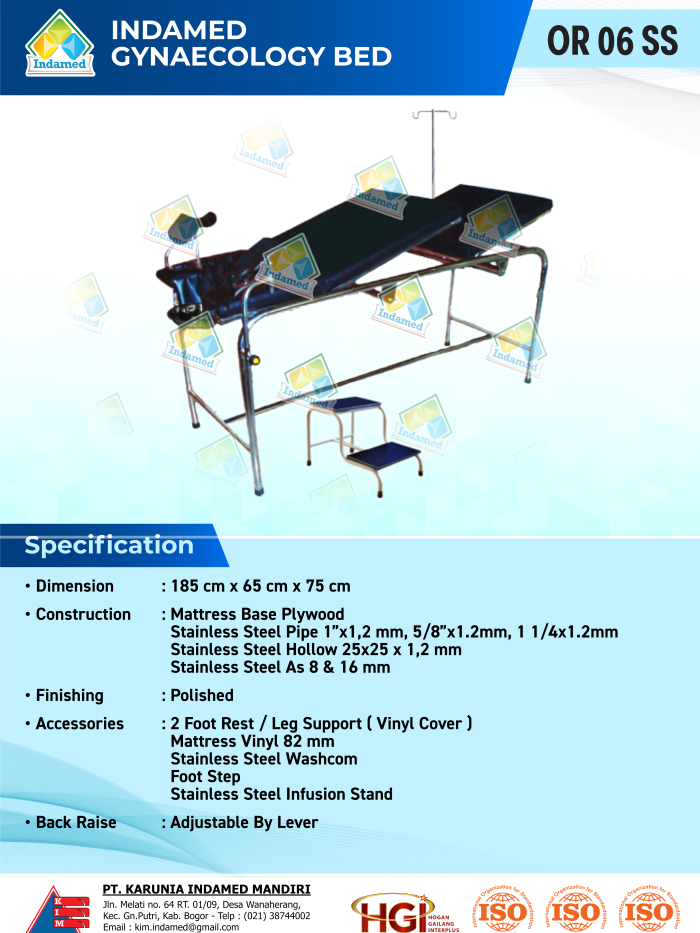 INDAMED Gynaecology Bed OR 06 SS