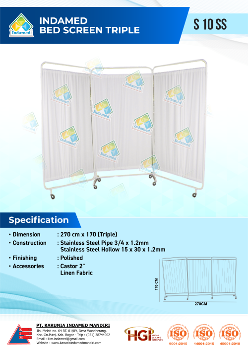 INDAMED Bed Screen Triple S 10 SS