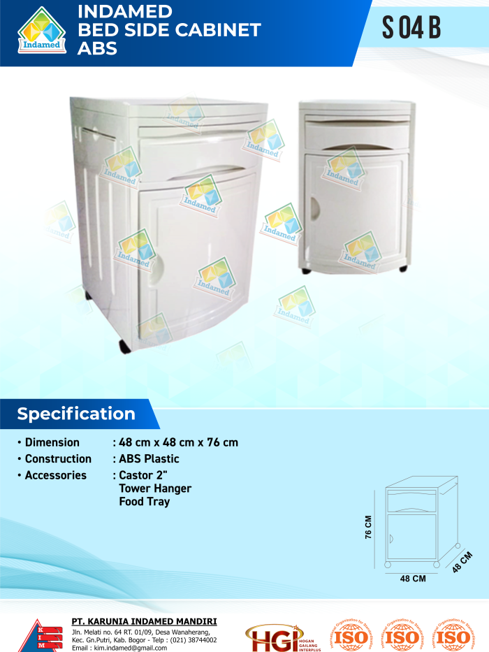 INDAMED Bed Side Cabinet ABS S 04 B