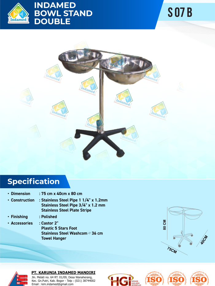 INDAMED Bowl Stand Double S 07 B