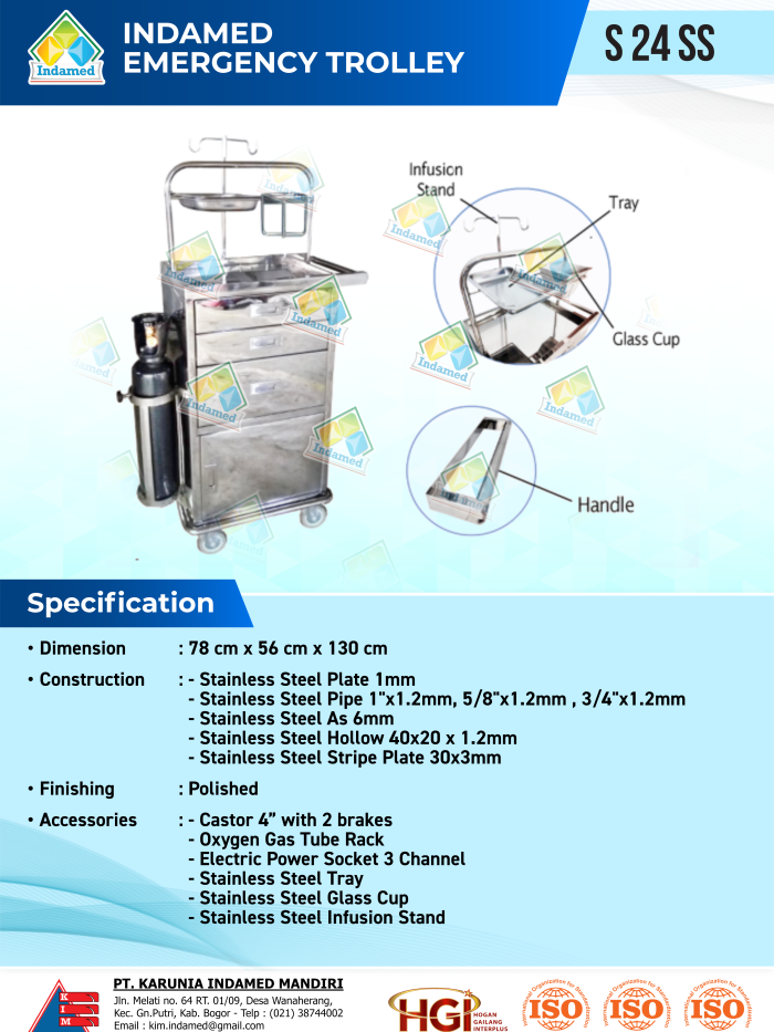 INDAMED Emergency Trolley S 24 SS